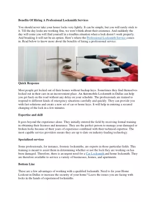Professional Locksmith Service