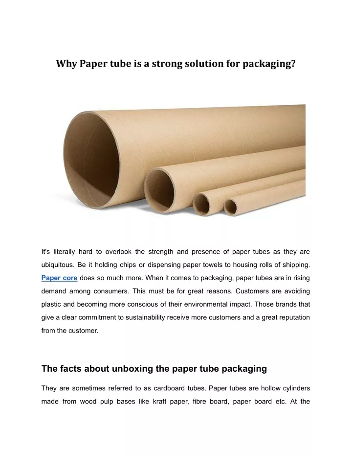 why paper tube is a strong solution for packaging