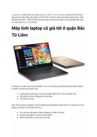 Thuê laptop ở Bắc Từ Liêm