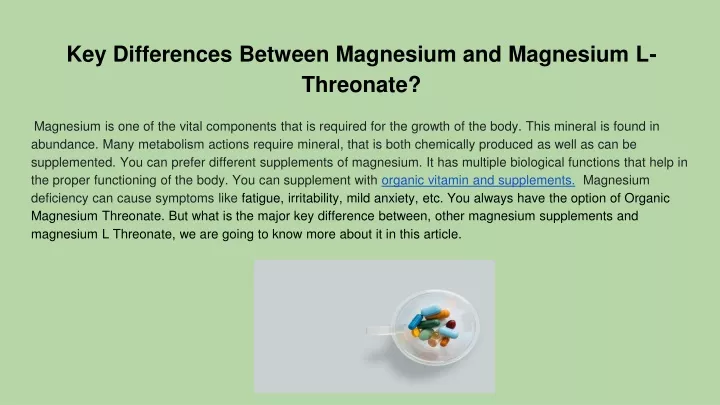 key differences between magnesium and magnesium