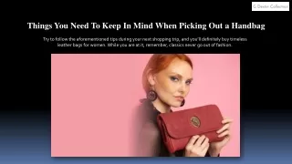 Things You Need To Keep In Mind When Picking Out a Handbag