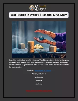 Best Psychic In Sydney | Pandith-suryaji.com
