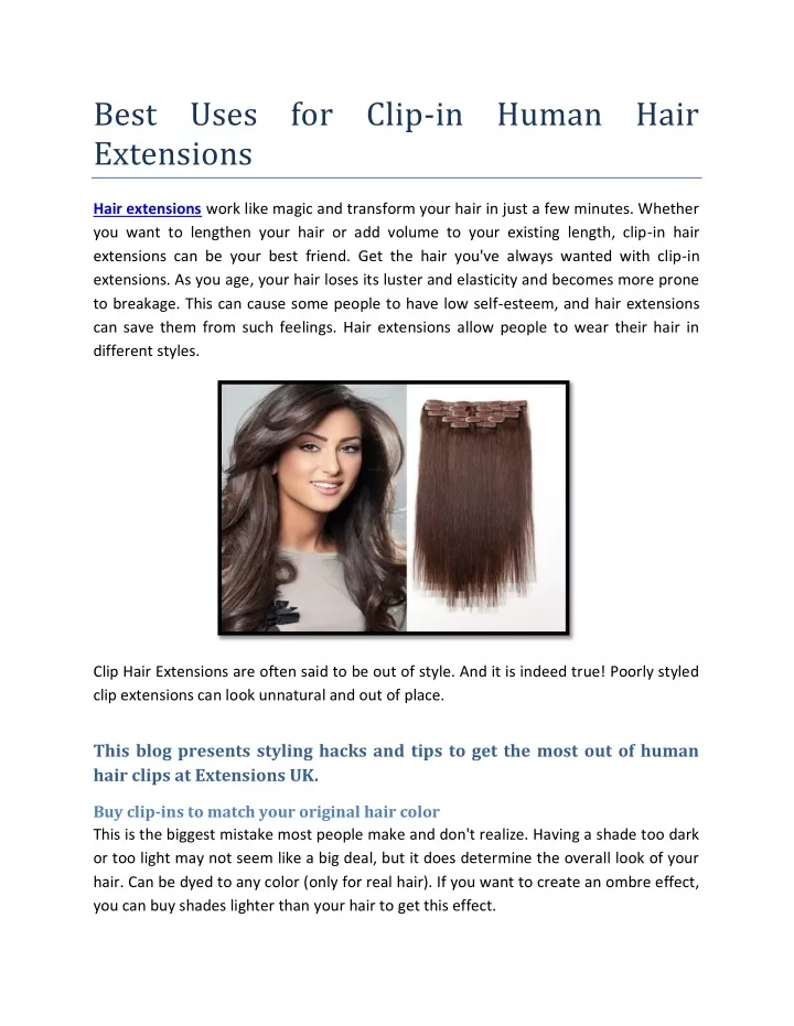 best uses for clip in human hair extensions