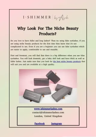 Why Look For The Niche Beauty Products?