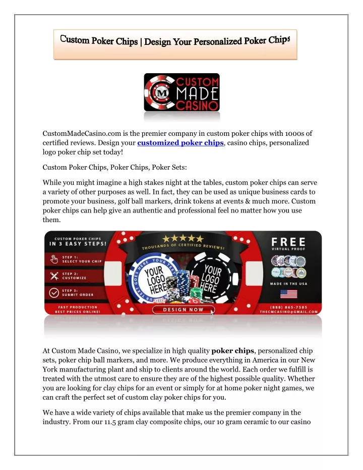 custommadecasino com is the premier company