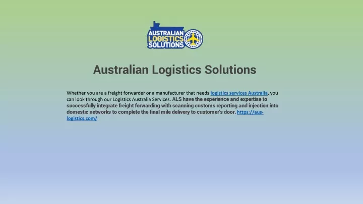 australian logistics solutions