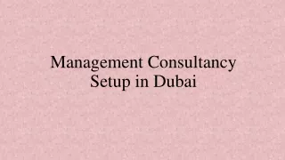 Management Consultancy Setup in Dubai
