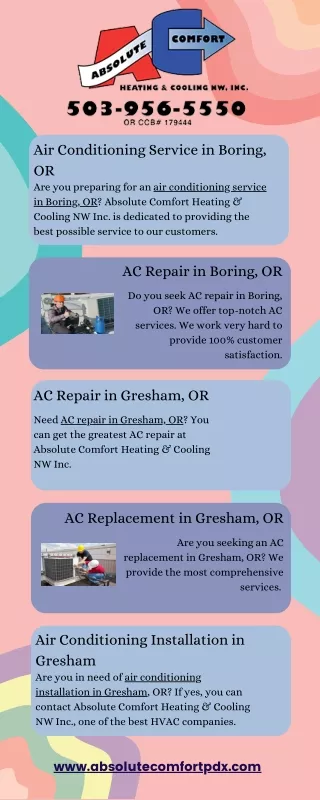 Air Conditioning Service in Boring, OR