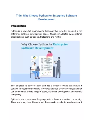 Why Choose Python for Enterprise Software Development