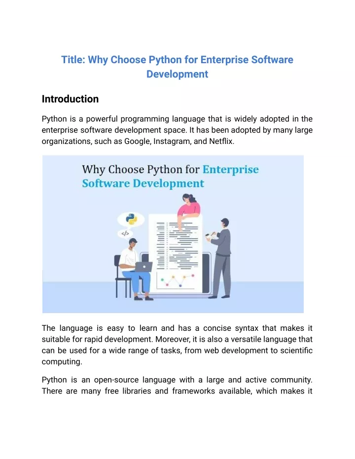 title why choose python for enterprise software