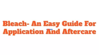 bleach an easy guide for application and aftercare