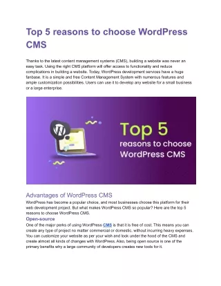 Top 5 reasons to choose WordPress CMS .docx