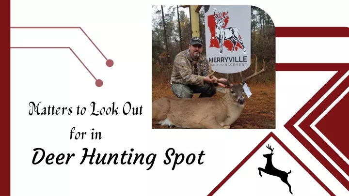matters to look out for in deer hunting spot