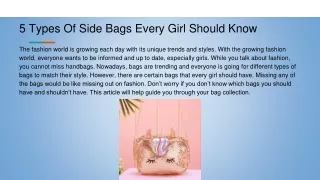 5 types of side bags every girl should know