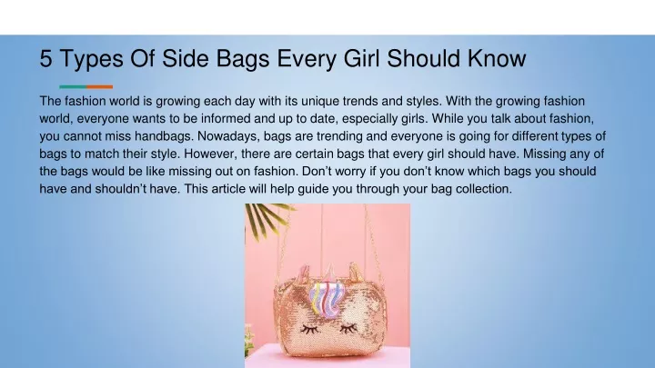 5 types of side bags every girl should know