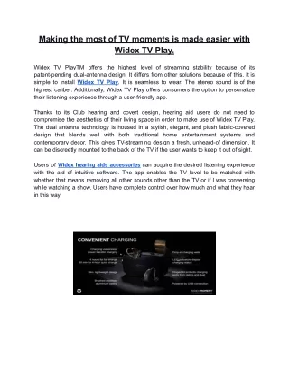 Making the most of TV moments is made easier with Widex TV Play