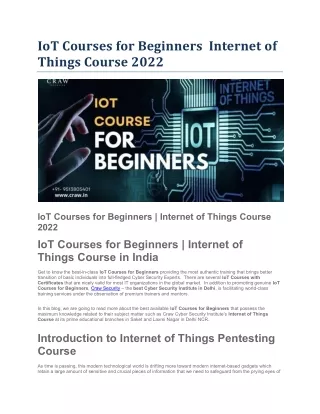 iot courses for beginners internet of things