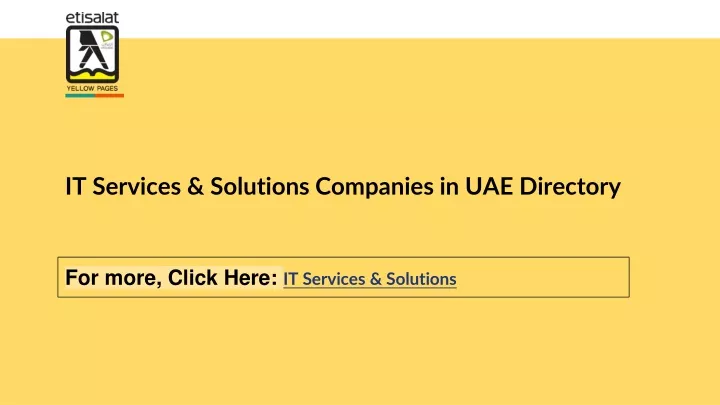 it services solutions companies in uae directory