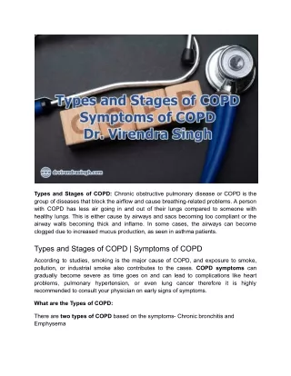 types and stages of copd chronic obstructive