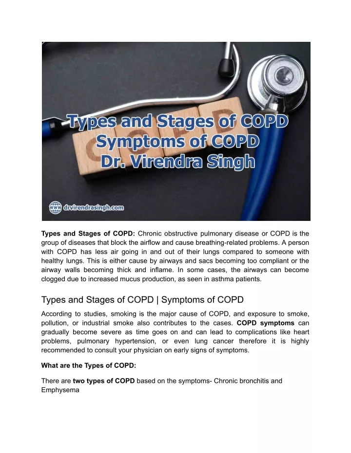 Ppt Types And Stages Of Copd Symptoms Of Copd Dr Virendra Singh Powerpoint Presentation 6966