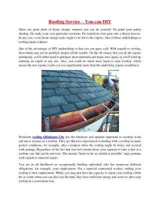 roofing service you can diy
