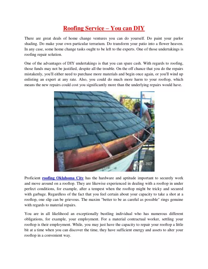 roofing service you can diy