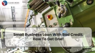 Small Business Loan With Bad Credit