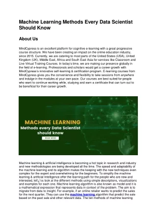 machine learning methods every data scientist