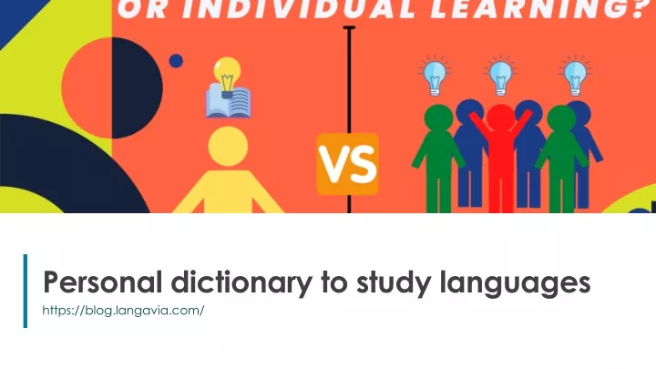 personal dictionary to study languages