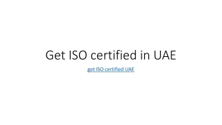 get ISO certified