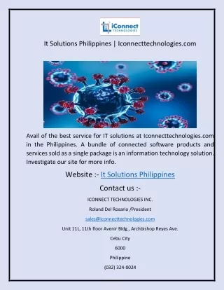 It Solutions Philippines  Iconnecttechnologies