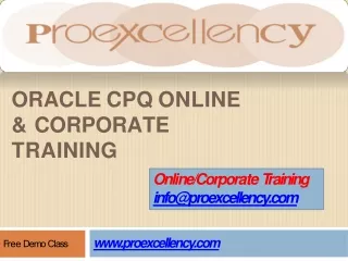 Online Training For Oracle CPQ By Proexcellency