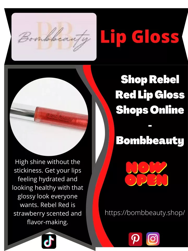 PPT Shop Rebel Red Lip Gloss Shops Online Bombbeauty PowerPoint