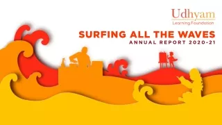 Celebrating Udhyam Annual Report 2020-21 | Udhyam Learning Foundation