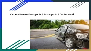 Can You Recover Damages As A Passenger In A Car Accident?