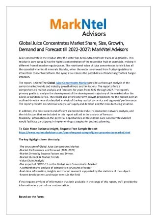 global juice concentrates market global juice