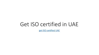 get ISO certified