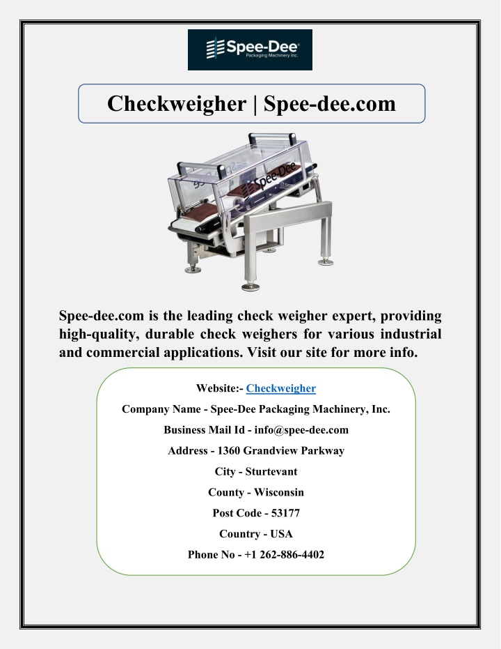 checkweigher spee dee com