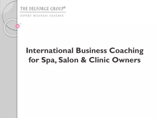 International Business Coaching for Spa, Salon & Clinic Owners