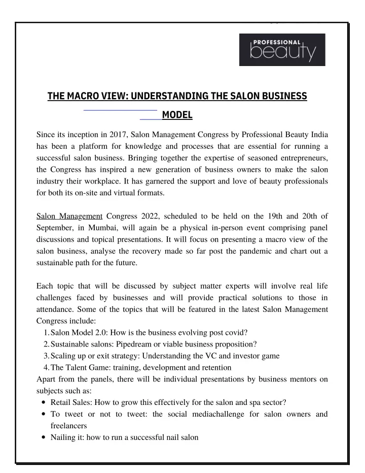 the macro view understanding the salon business
