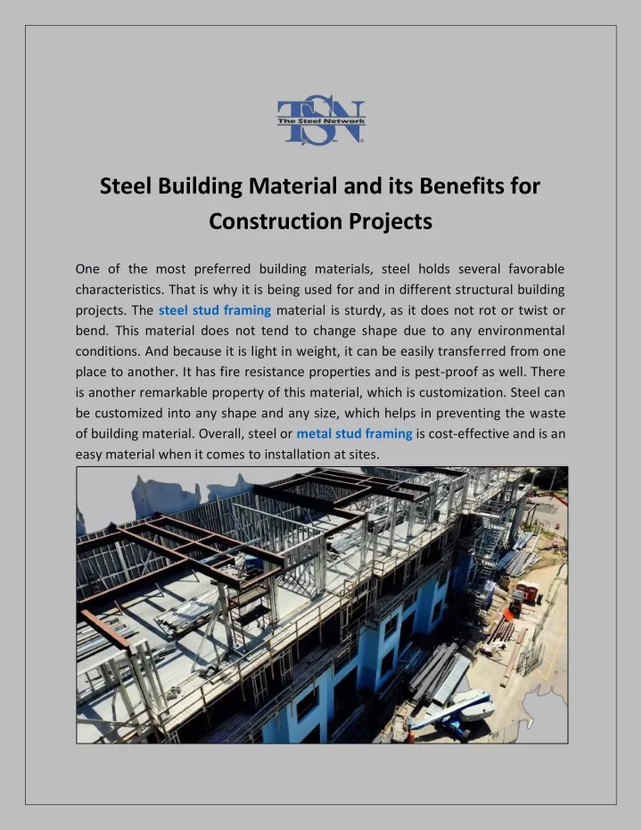 steel building material and its benefits