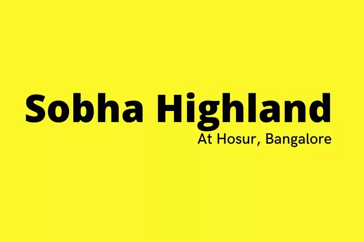 sobha highland