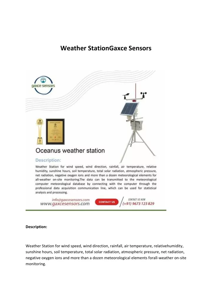 weather stationgaxce sensors