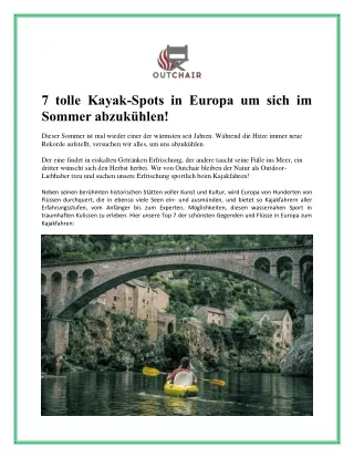 7 tolle Kayak-Spots in Europa um sich im Sommer abzukühlen!