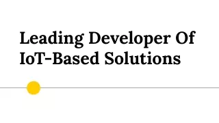 leading developer of iot based solutions