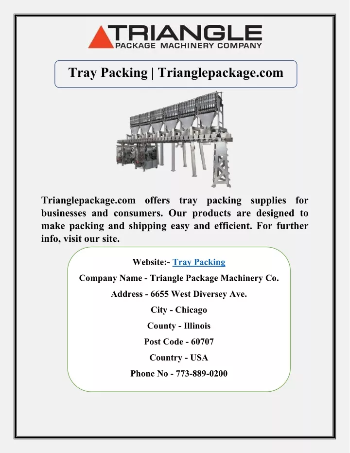 tray packing trianglepackage com