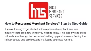 how to restaurant merchant services step by step