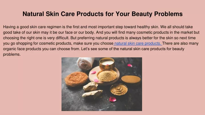 natural skin care products for your beauty