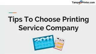 Tips To Choose Printing Service Company