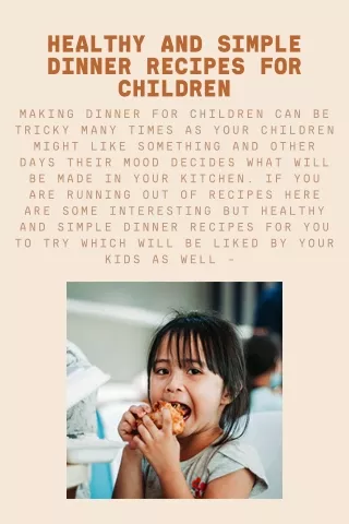healthy and simple dinner recipes for children